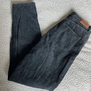 BDG corduroy pant, black with brown leather logo